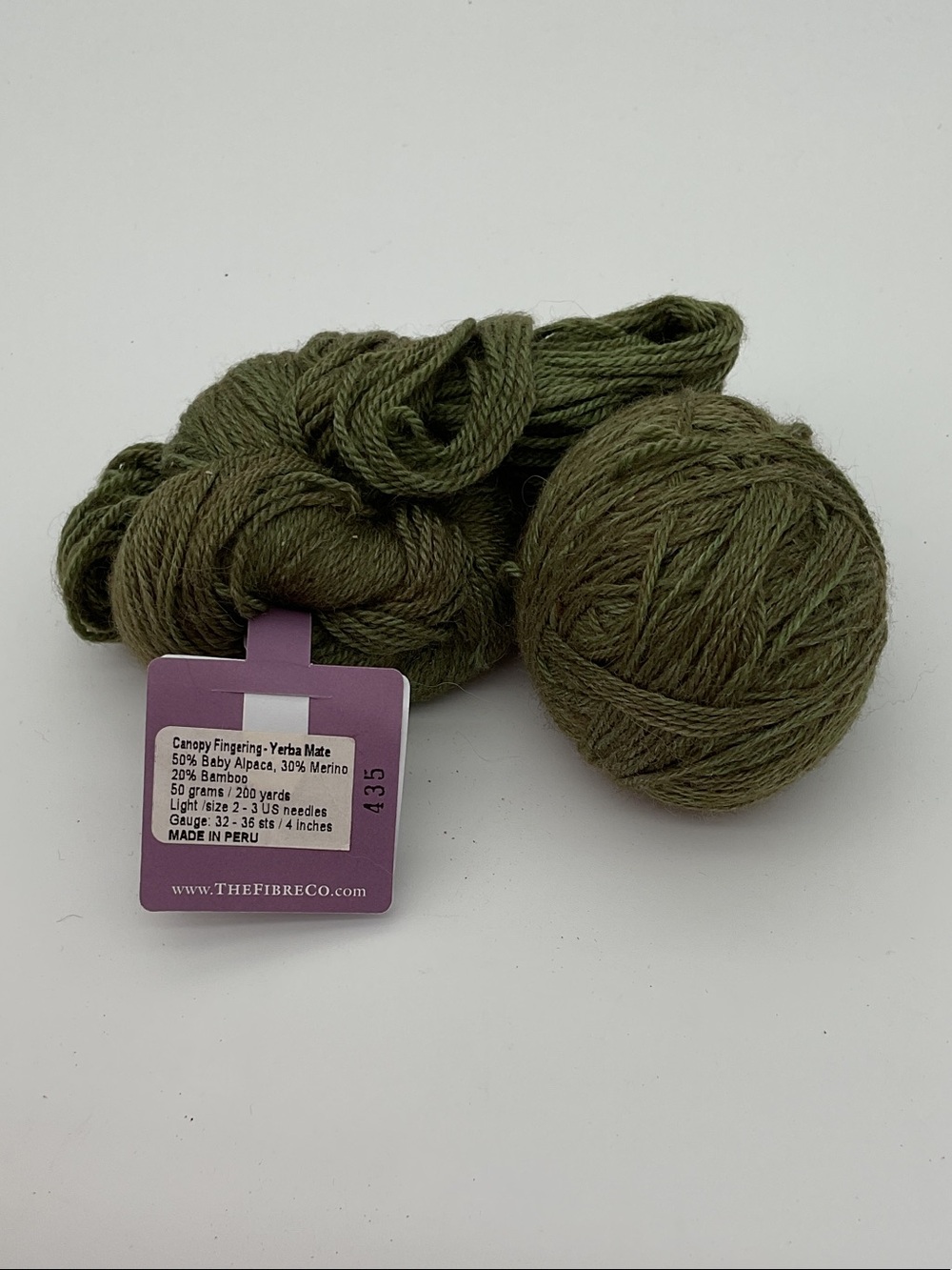 The Fibre Co. Canopy Fingering Yarn - Yerba Mate (Olive Green)